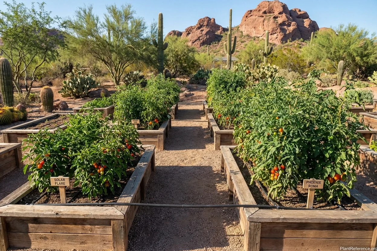 Heat-tolerant tomato varieties Phoenix Arizona desert garden comparison