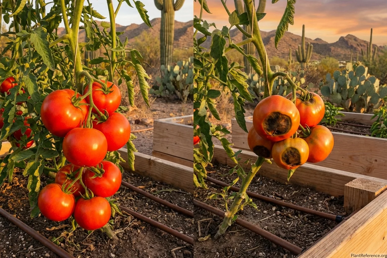 Blossom end rot tomatoes Phoenix Arizona alkaline soil calcium deficiency