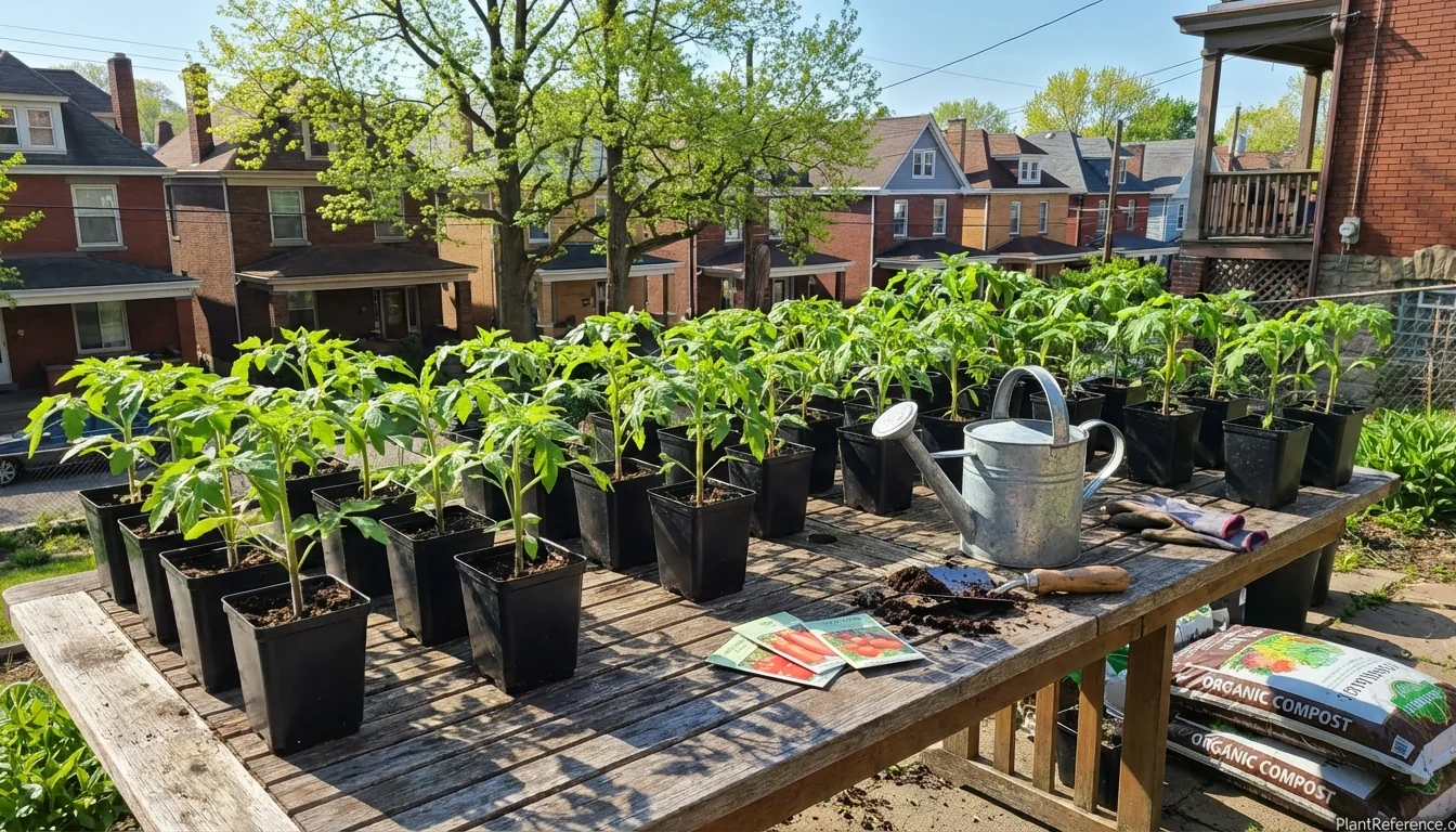 When to plant tomatoes in Pittsburgh - healthy seedlings ready for Zone 6b transplanting