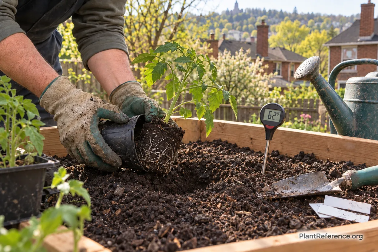 Transplanting tomatoes in Pittsburgh on optimal May 1 date for Zone 6b
