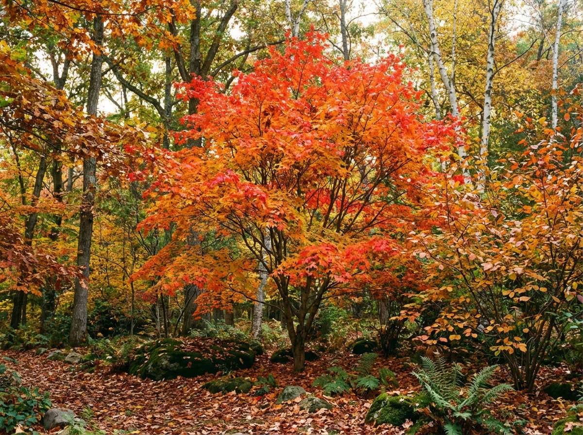 Acer triflorum (Three-flower Maple) growing as an ornamental landscape tree
