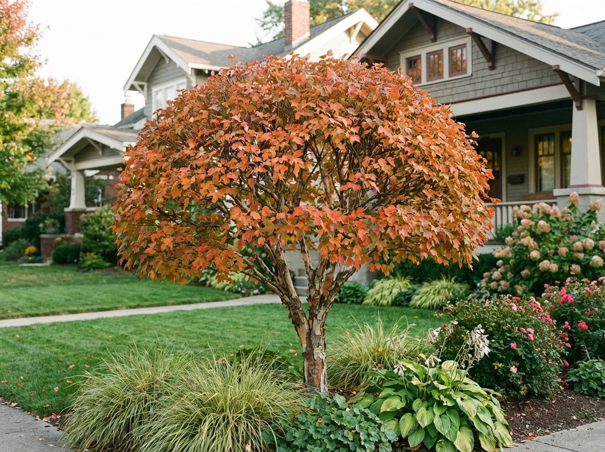 Acer triflorum (Three-flower Maple) growing as an ornamental landscape tree (alternate view 2)