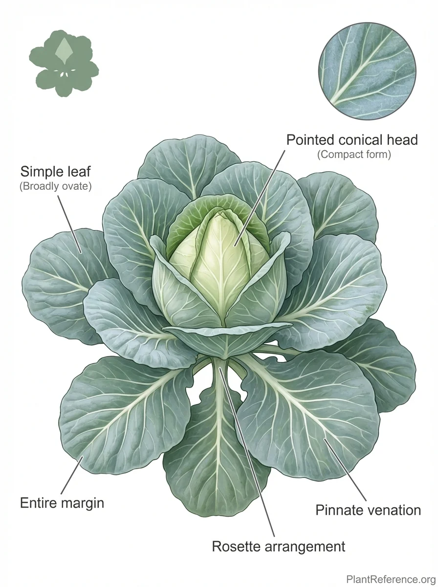 Brassica oleracea 'Early Jersey Wakefield', Early Jersey Wakefield Cabbage