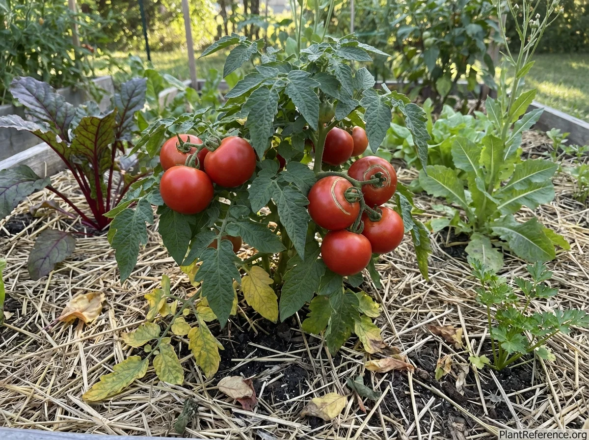 Solanum lycopersicum 'Bush Early Girl', Bush Early Girl Tomato